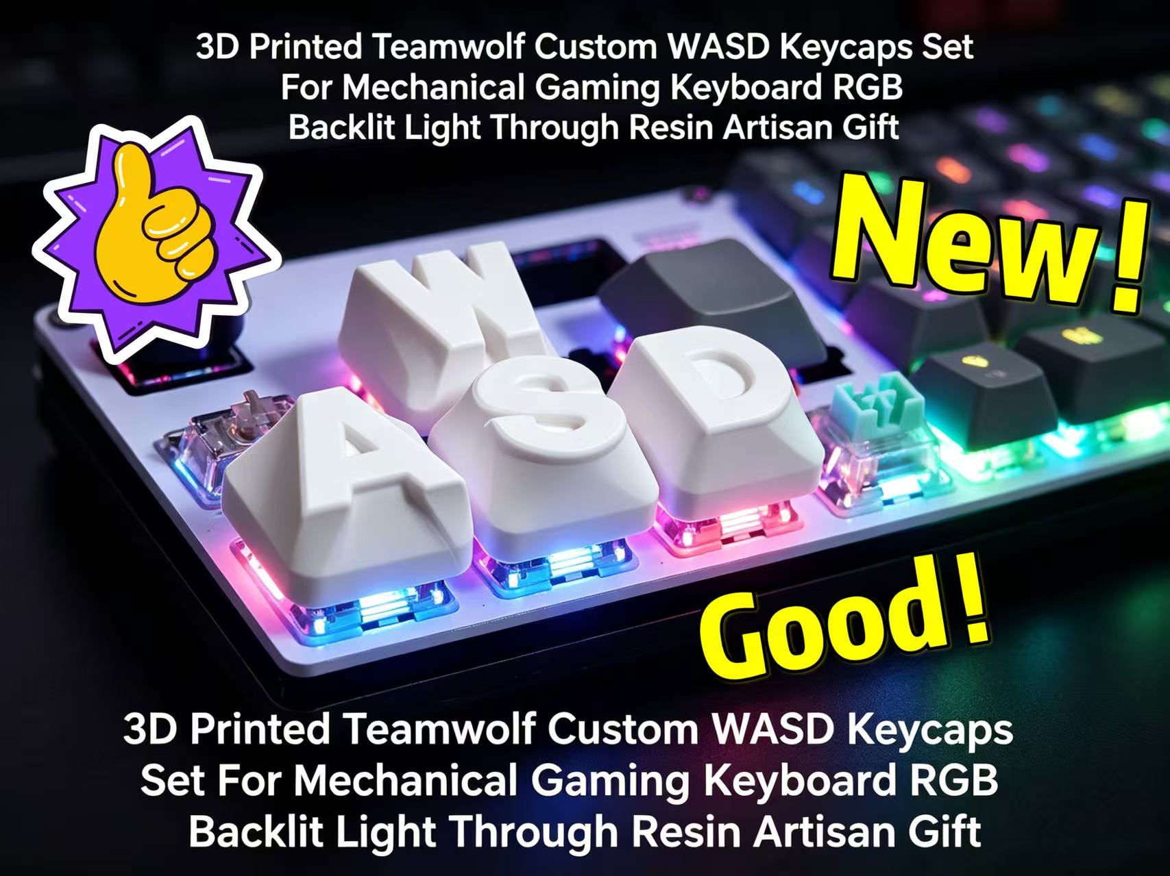 Gaming Keyboard 2026 - 2026 3D Printed Teamwolf Custom WASD