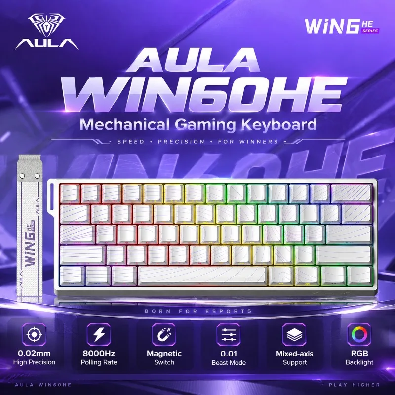 AULA WIN60HE Magnetic Switch K - đánh giá và giá Gaming Keyboard Hot Swappable